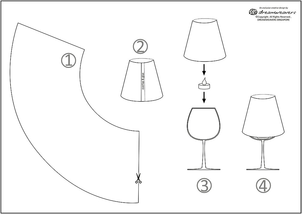 Free Pattern For Wine Glass Shade Template