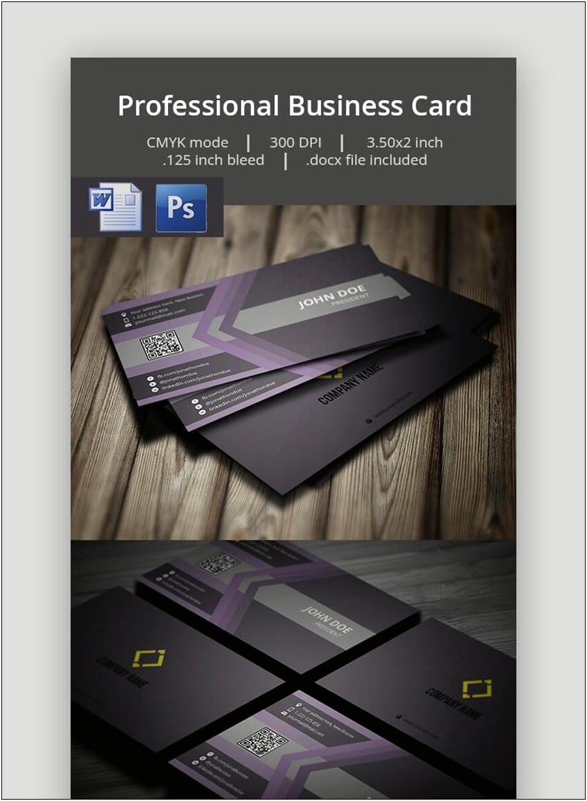 Free Personal Business Card Templates Word