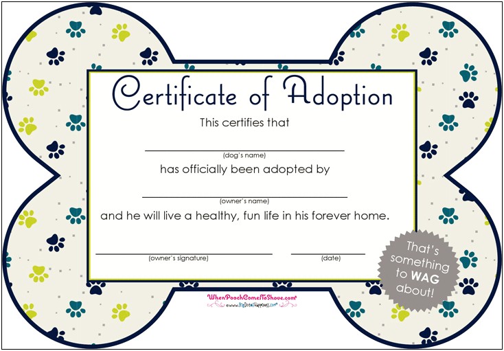 Free Pet Adoption Certificate Template Powerpoint