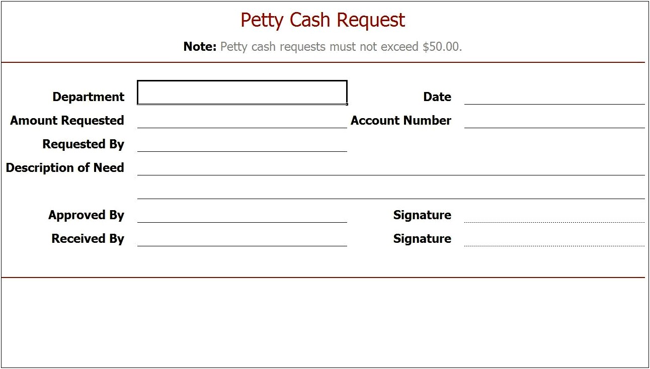 Free Petty Cash Voucher Template Excel