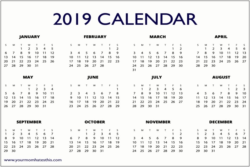 Free Photo Calendar Template 2019 India