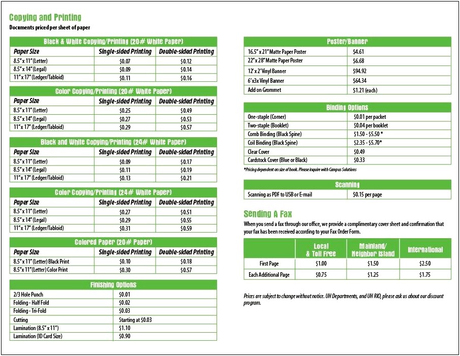 Free Photography Price List Design Template Excel