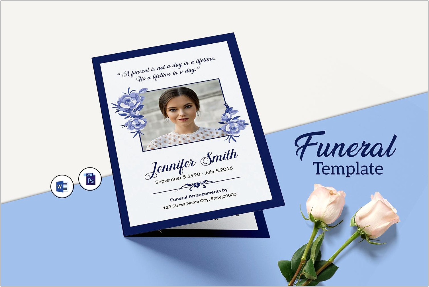 Free Photoshop Background Funeral Program Template