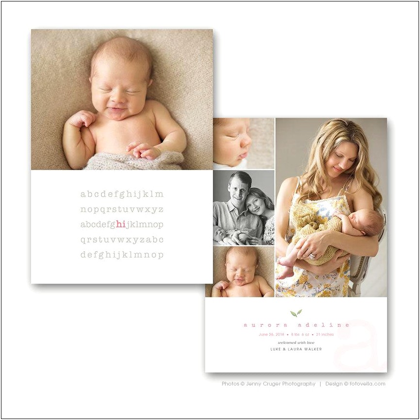 Free Photoshop Birth Announcement Card Templates
