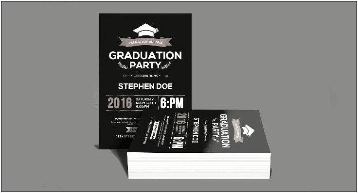 Free Photoshop Psd Template Graduation Party Invitation