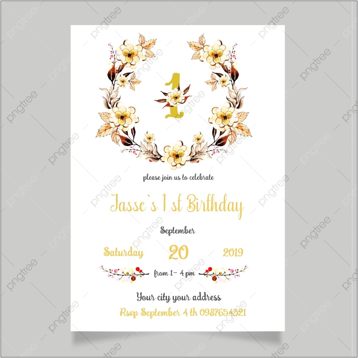Free Pink And Gold Birthday Invitation Templates