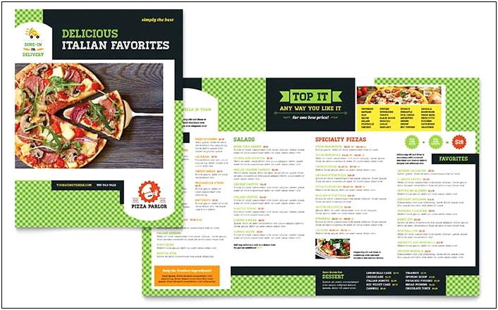 Free Pizza Restaurant Menu Templates For Word