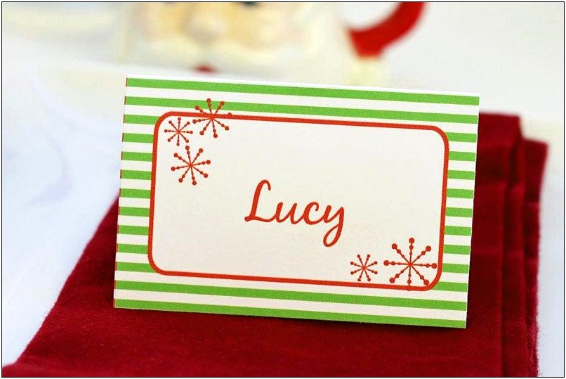 Free Place Card Templates For Christmas