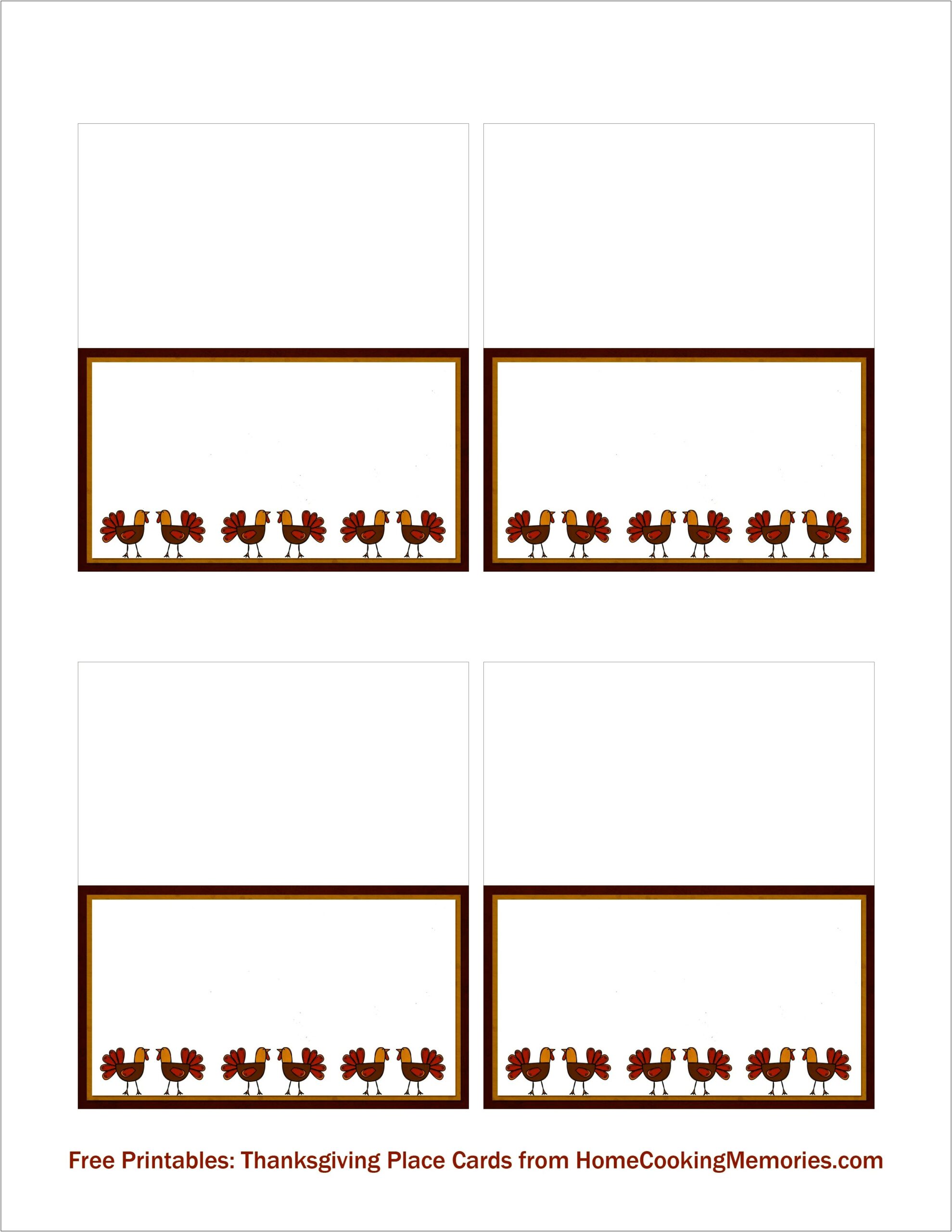 Free Place Card Templates For Thanksgiving