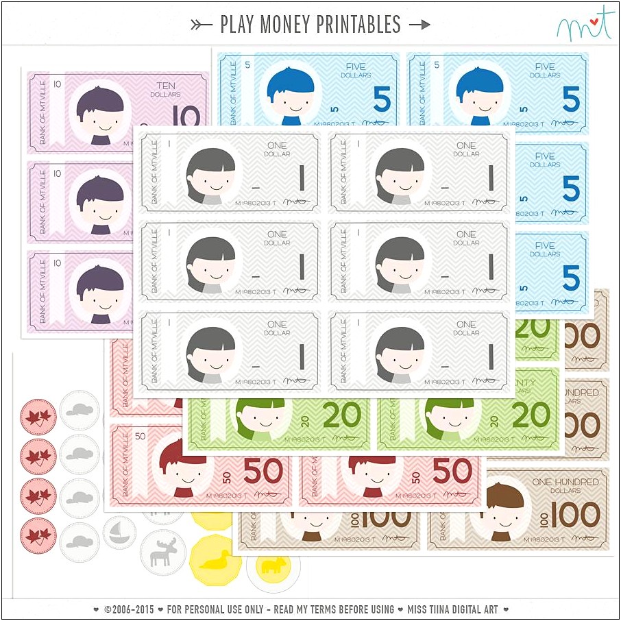 Free Play Money Template Customizable Photo Words