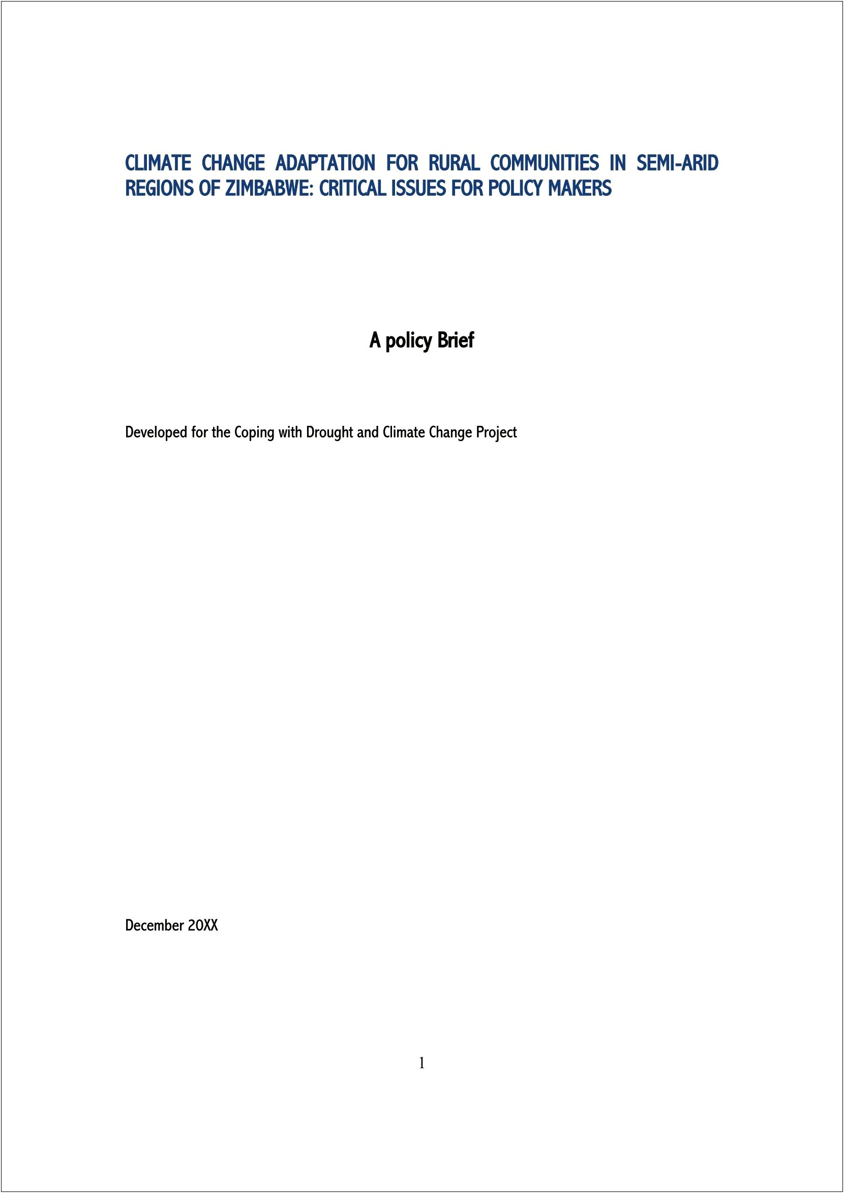Free Policy Brief Template Word Download