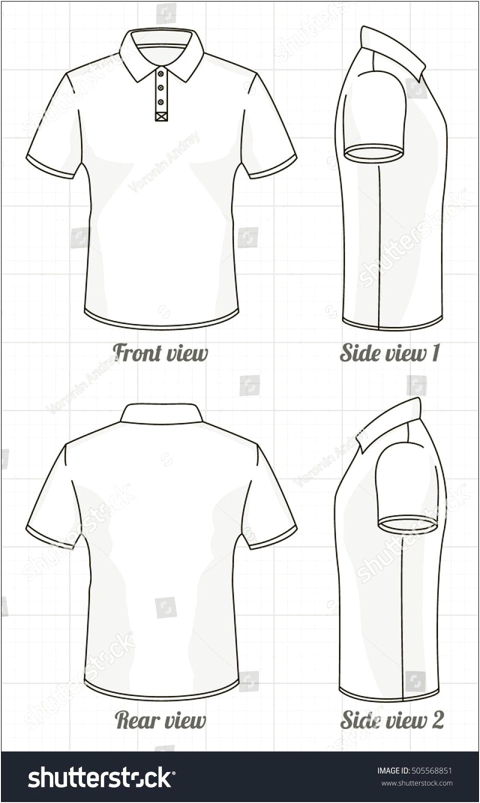 Free Polo Shirt Front Back Side Template