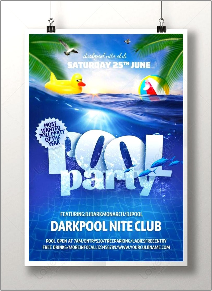 Free Pool Party Flyer Template Download