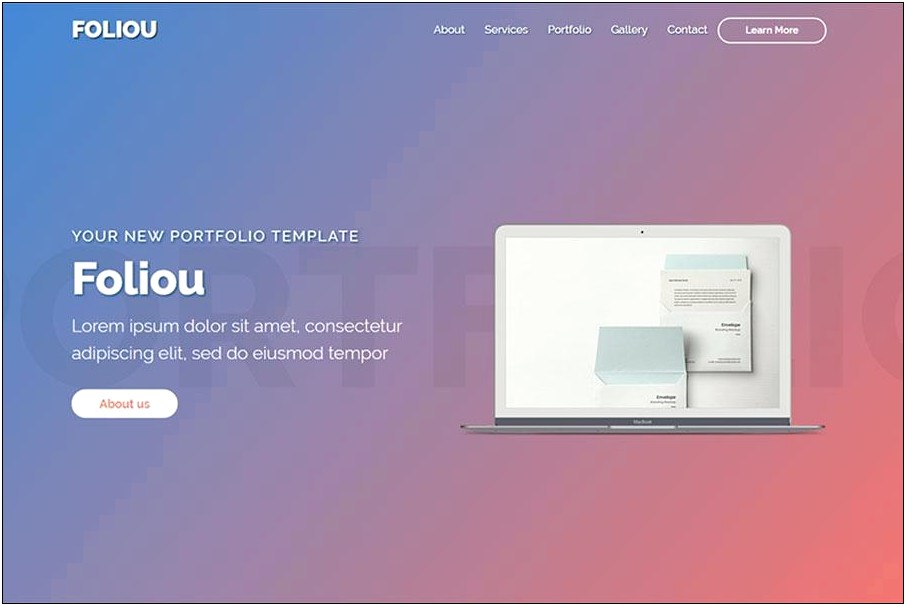 Free Portfolio One Page Template Free Bootstrap