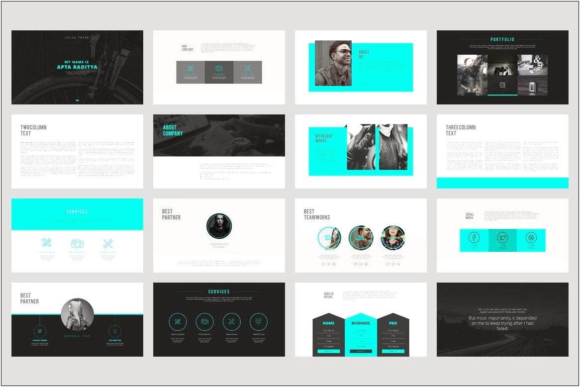 Free Portfolio Powerpoint Template For Students