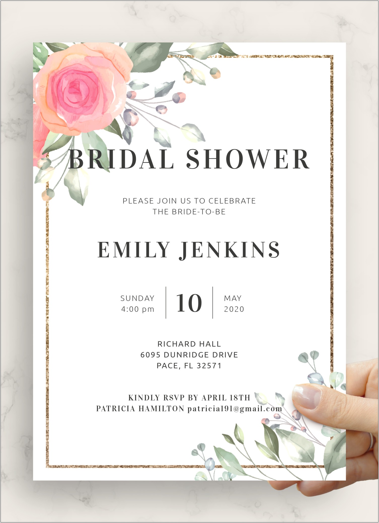 Free Post Card Wedding Miscellaneous Shower Invitation Template