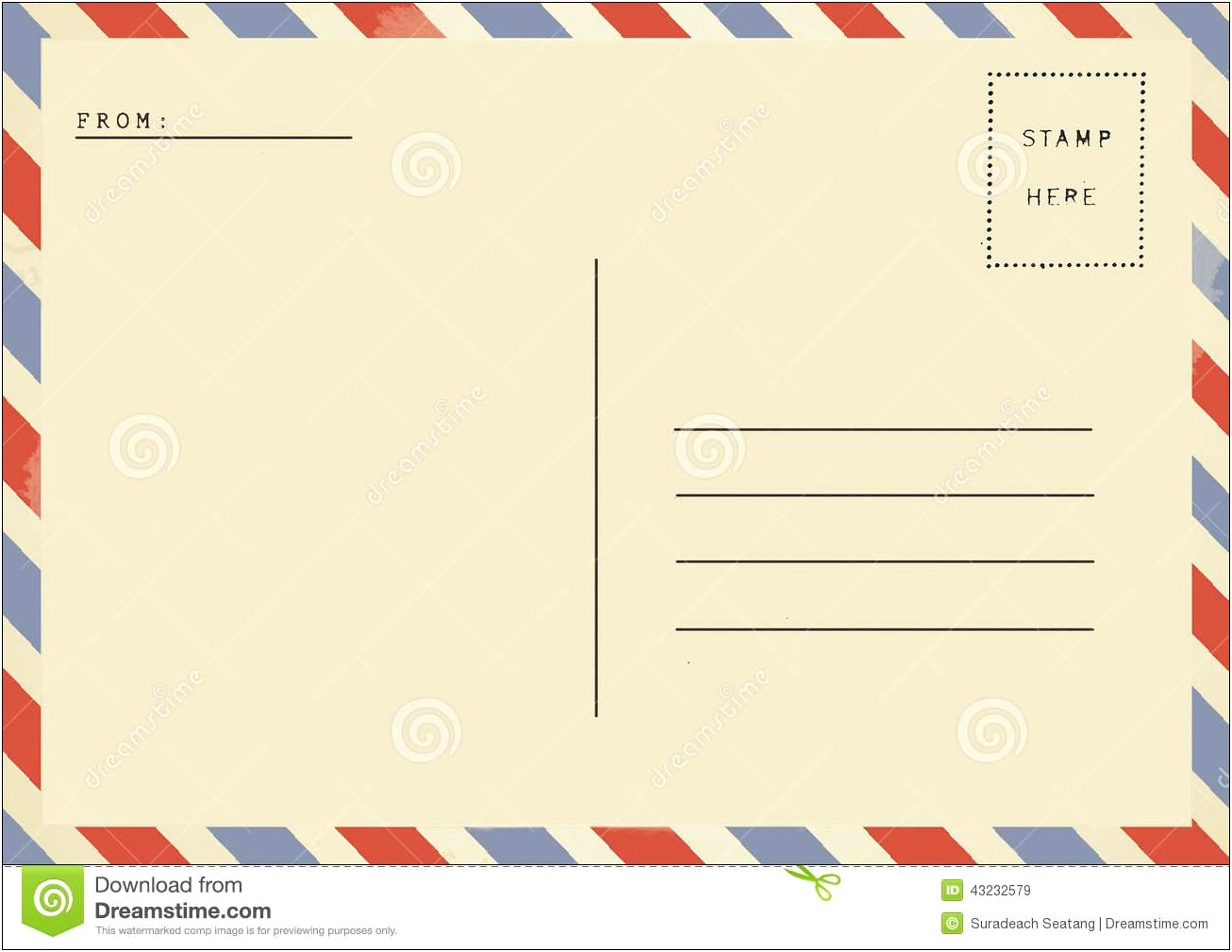 Free Postcard Template 4 Per Page Address Side