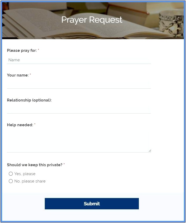 Free Prayer Reques Card Templates Pdf