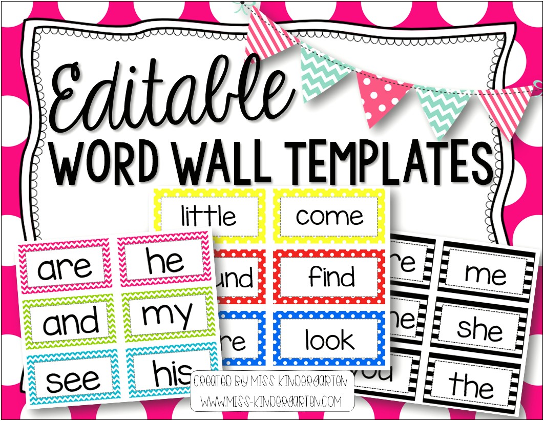 Free Preschool Word Wall Name Template