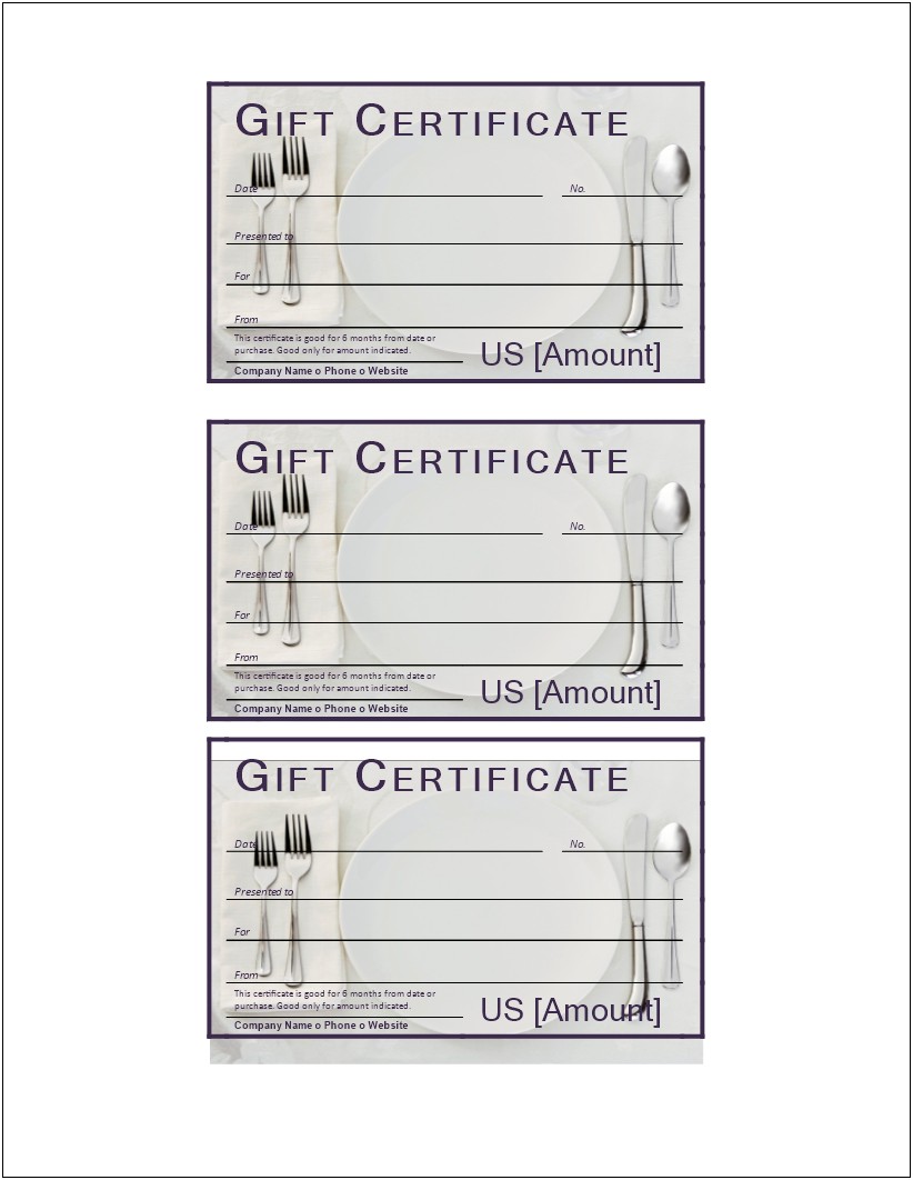 Free Prinable Blank Gift Certificate Template