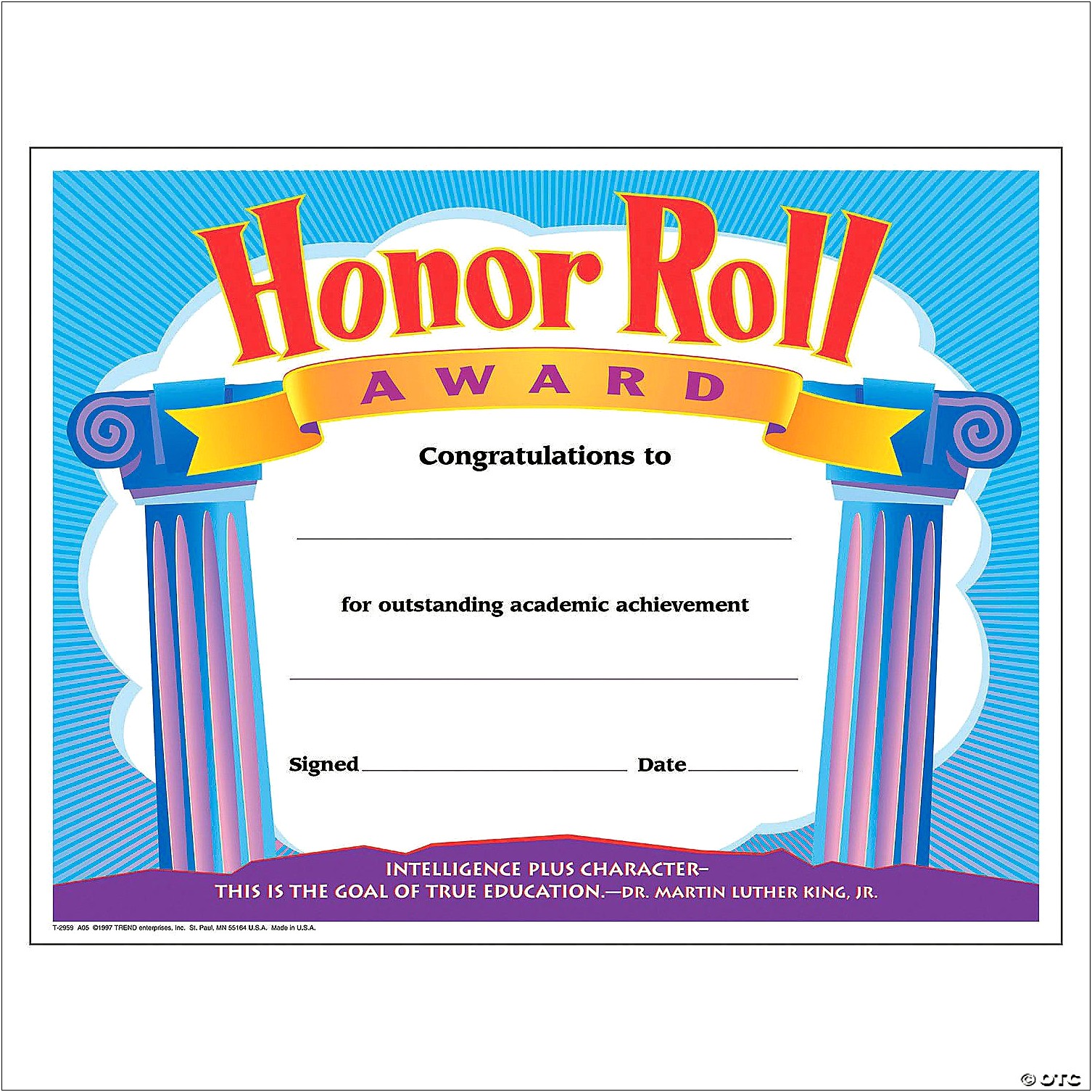 Free Principals Honor Roll Certificate Template
