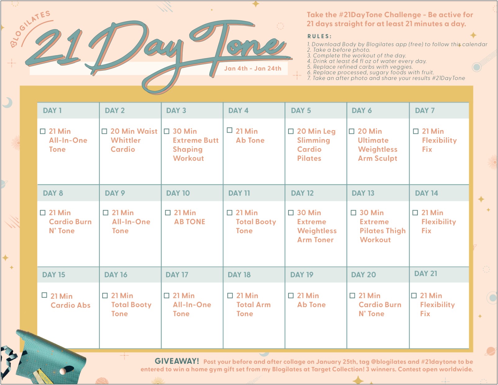 Free Print 30 Day Fitness Challenge Template
