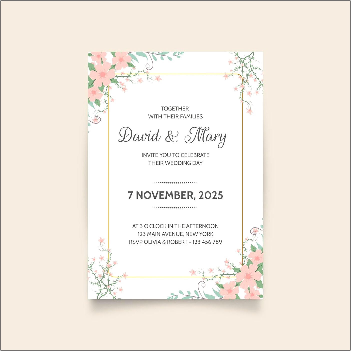 Free Print At Home Wedding Invitation Templates