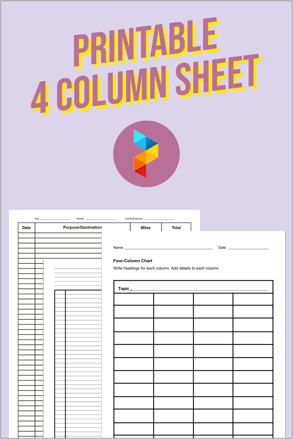 Free Printable 2 Column With 30 Rows Template