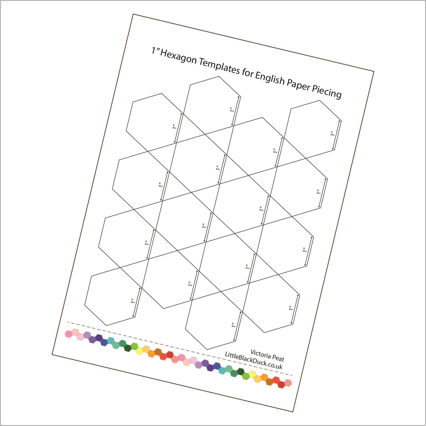 Free Printable 2 Inch Hexagon Template