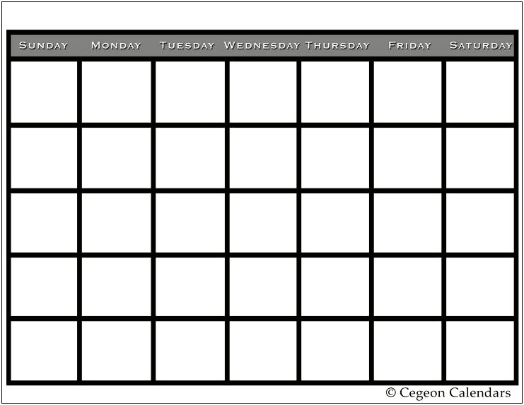 Free Printable 2013 Monthly Calendar Template