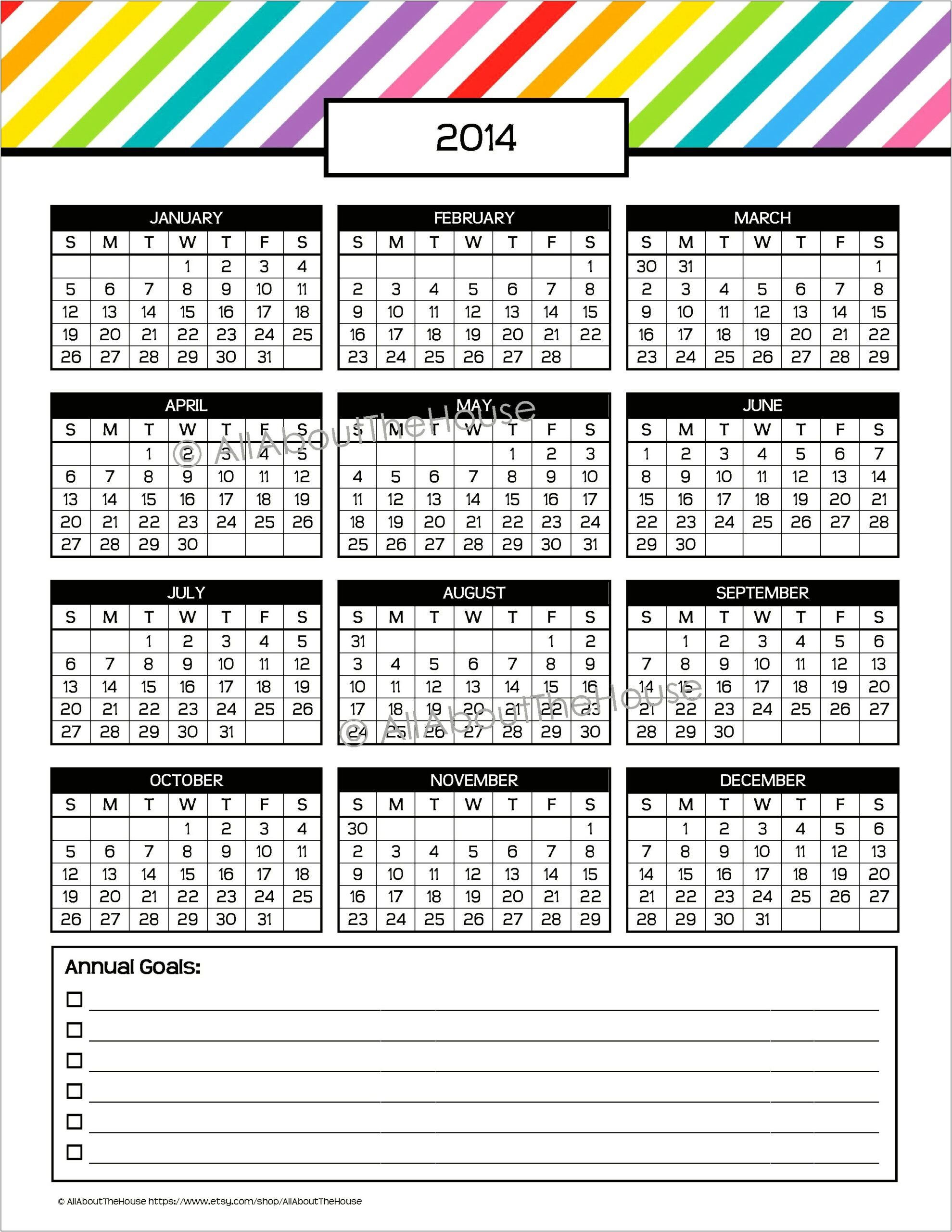 Free Printable 2014 Calendar Australia Template