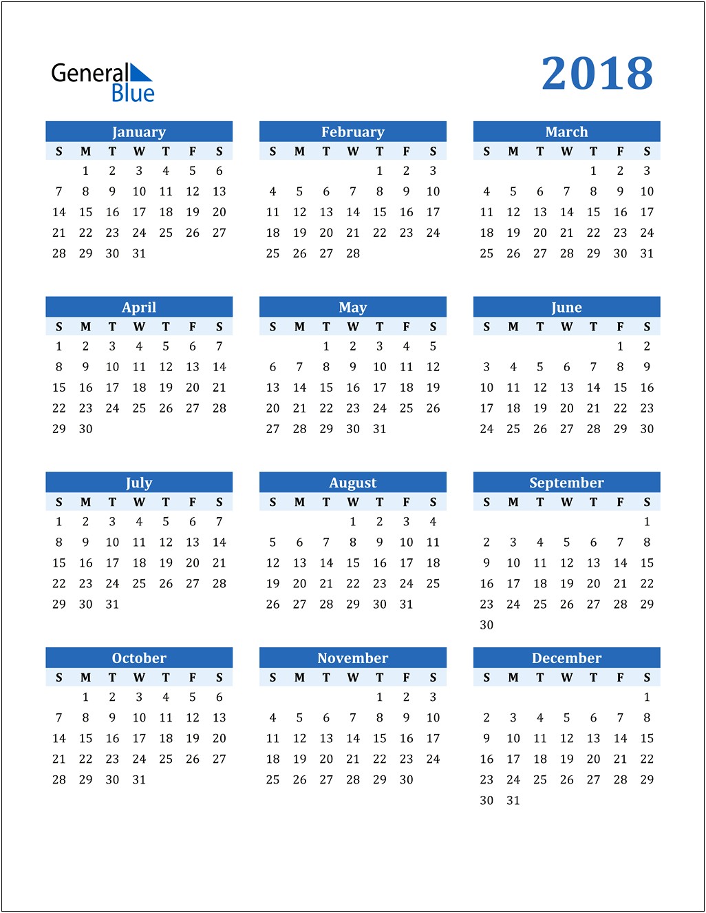 Free Printable 2018 December Calendar Template