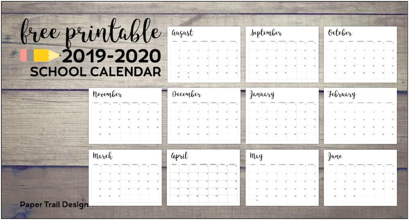 Free Printable 2019 2020 Calendar Template