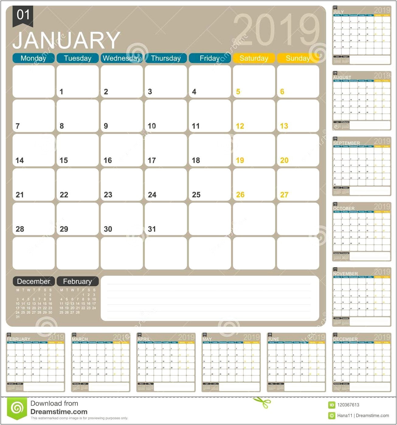 Free Printable 2019 Calendar Templates Weekly