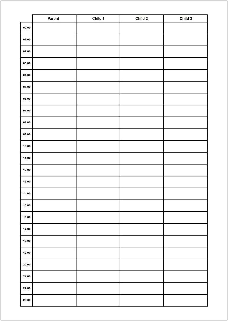 Free Printable 24 Hr Sun Set Appointment Template
