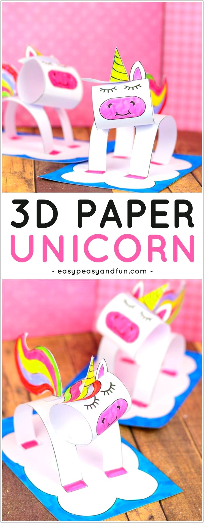 Free Printable 3d Paper Unicorn Template