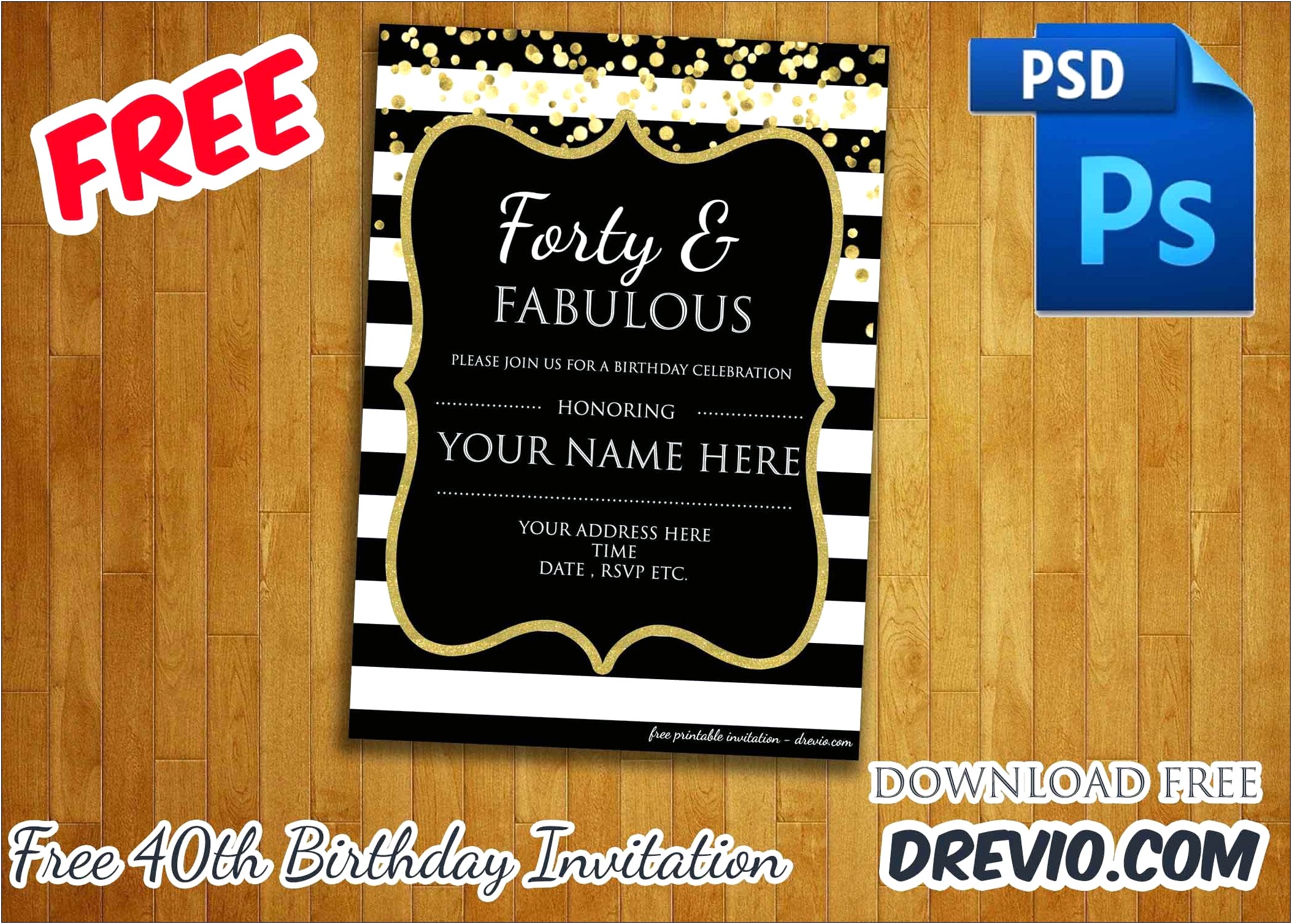 Free Printable 40th Birthday Party Invitation Templates