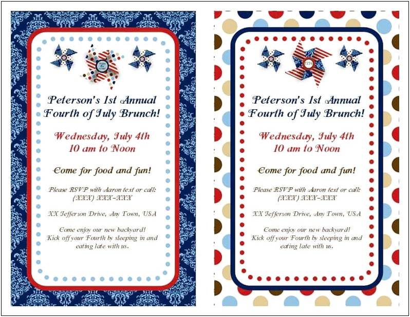 Free Printable 4th Of July Invitation Templates
