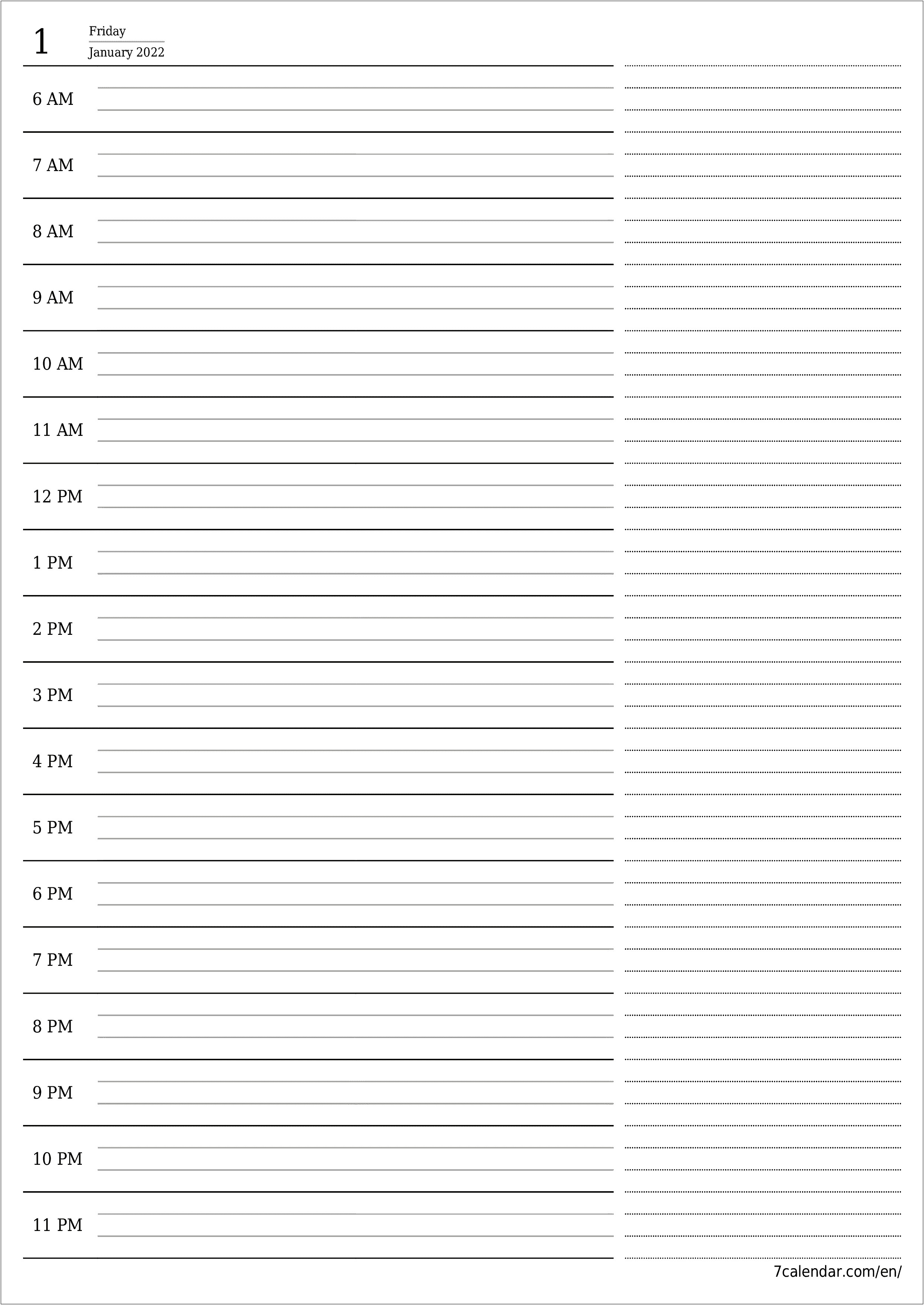 Free Printable 5 Day Blank Template