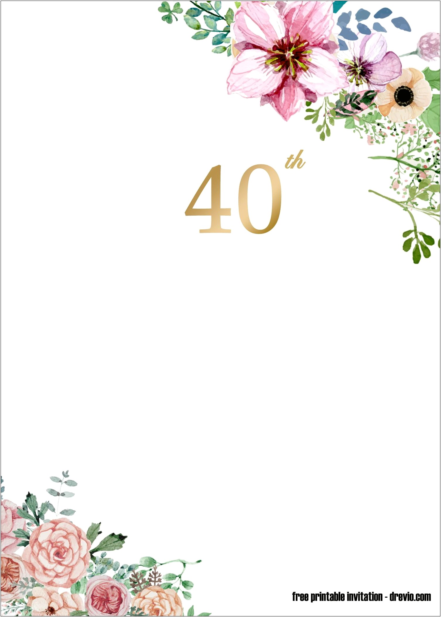 Free Printable 50th Wedding Anniversary Invitations