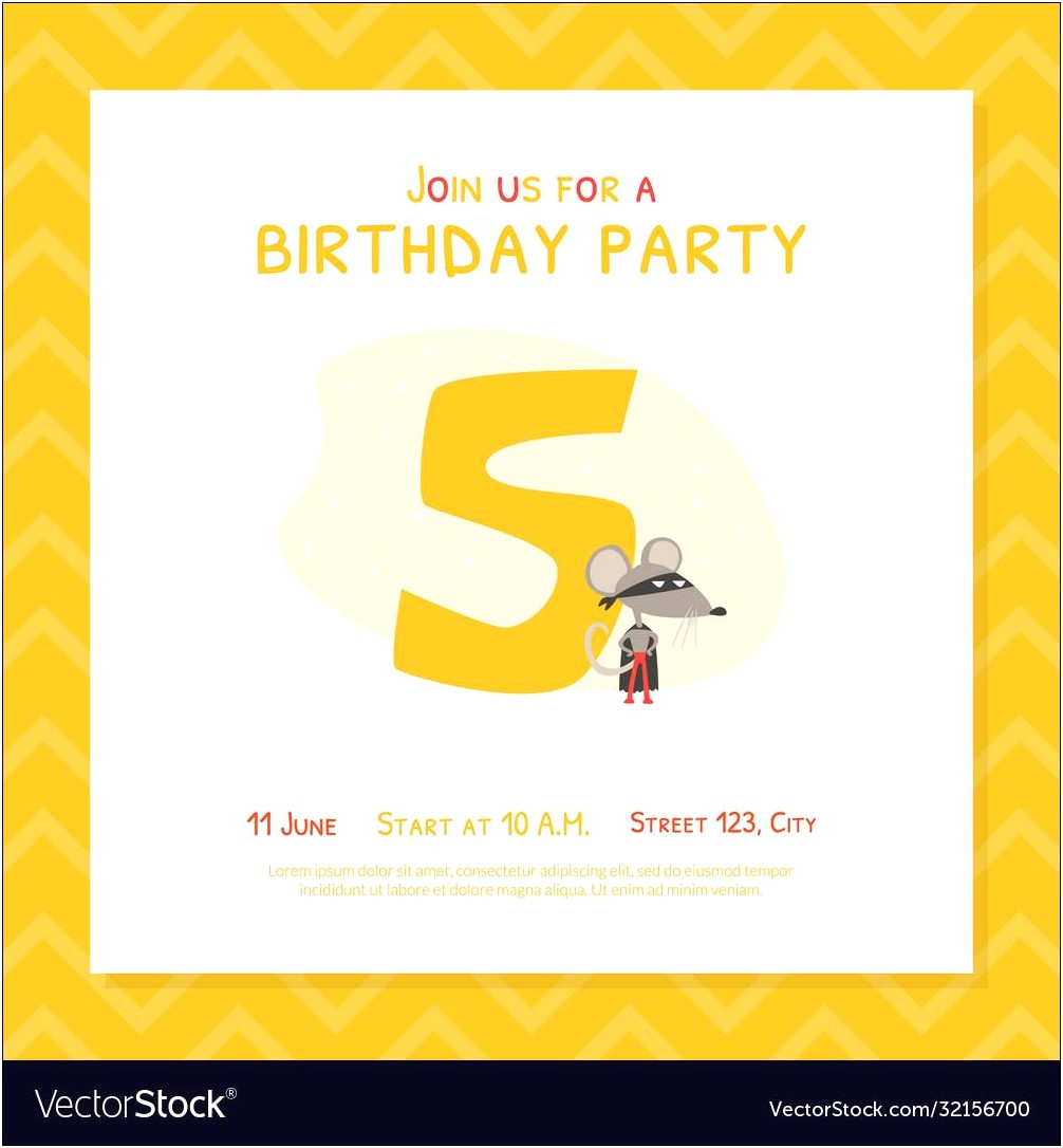Free Printable 5th Birthday Party Invitation Templates