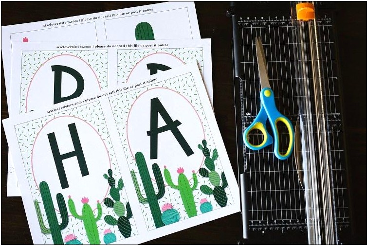 Free Printable 6 Inch Cactus Stencils Templates