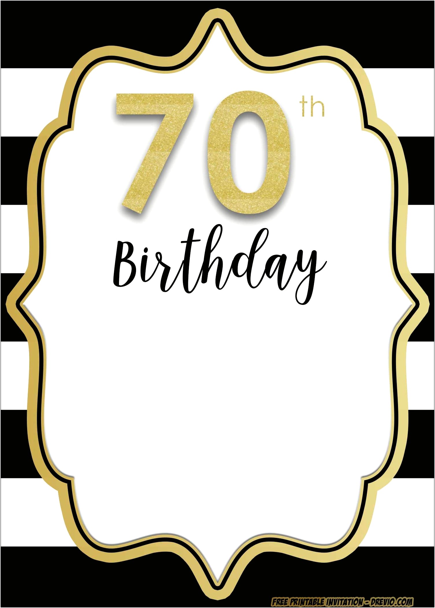 Free Printable 70th Birthday Invitation Templates