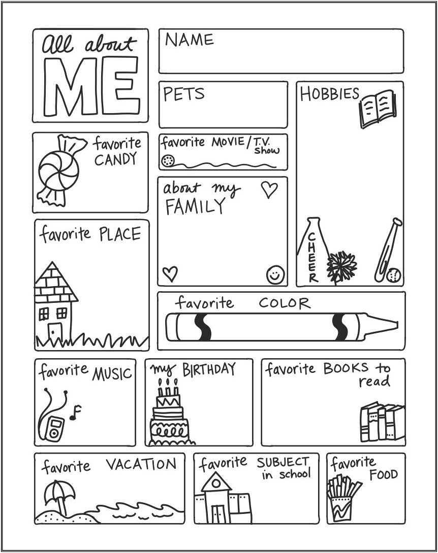 Free Printable About Me Student Template
