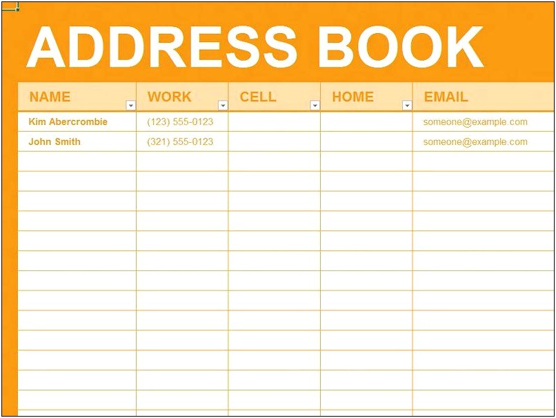Free Printable Address Book Template Microsoft