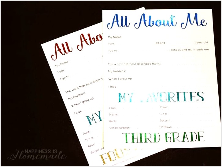 Free Printable All About Me Book Templates