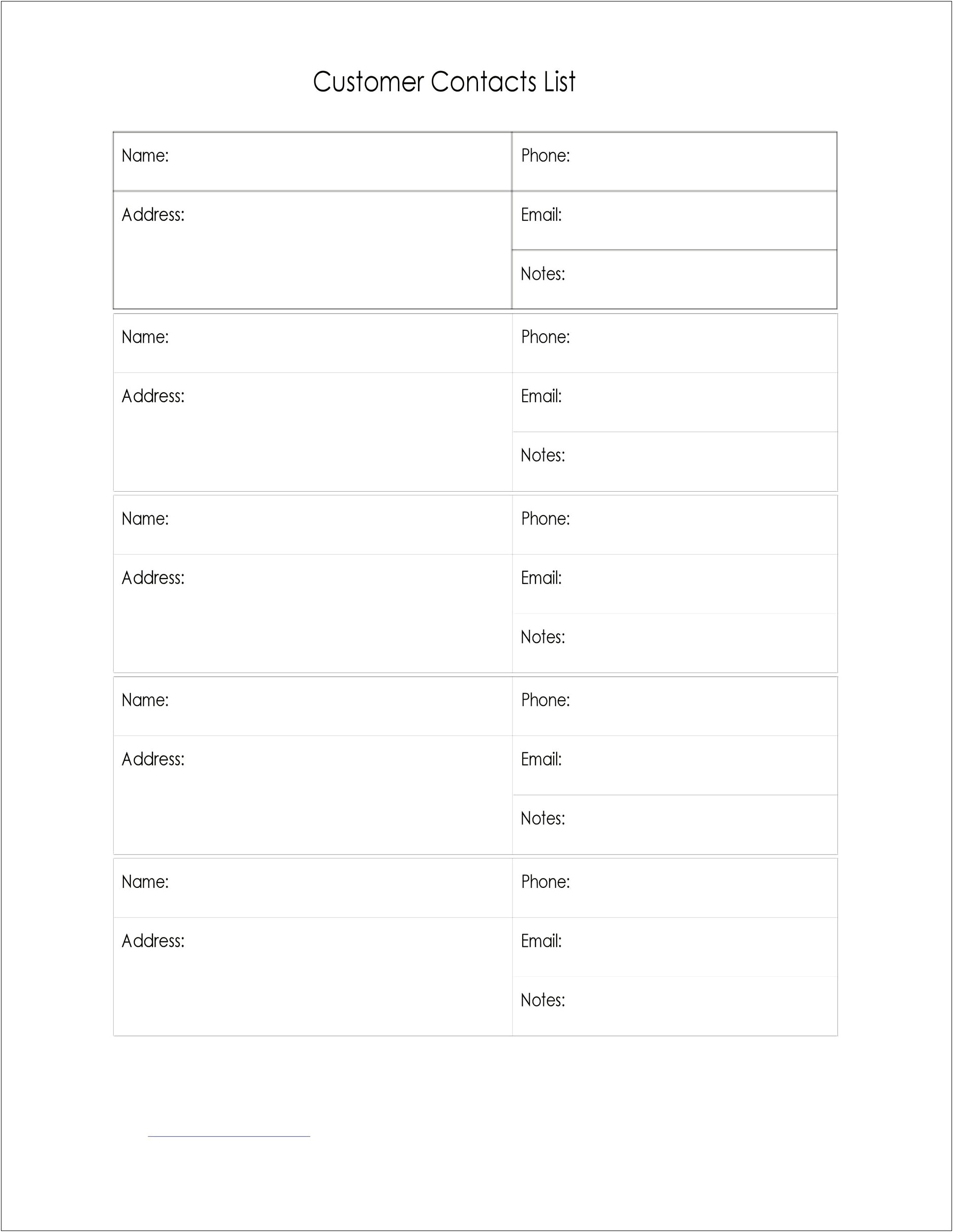 Free Printable Alphabetical Phone List Template