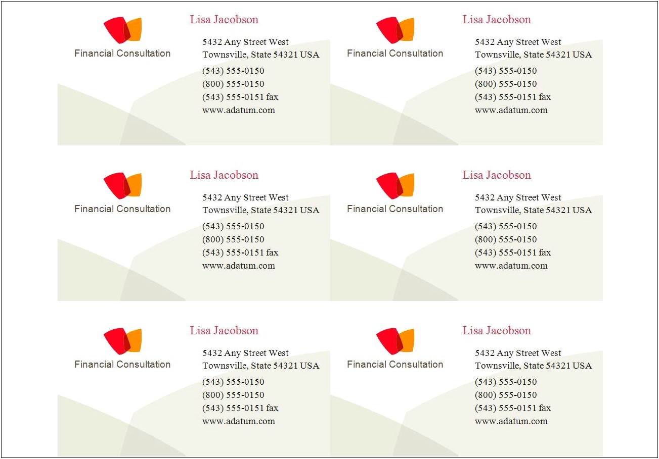 Free Printable Avery Business Card Templates