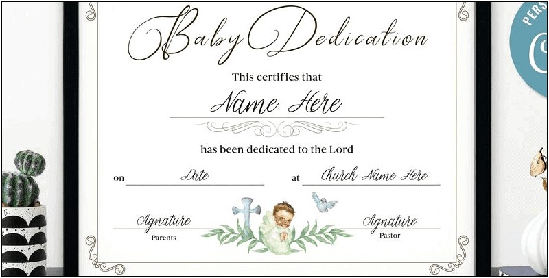 Free Printable Baby Dedication Certificate Templates