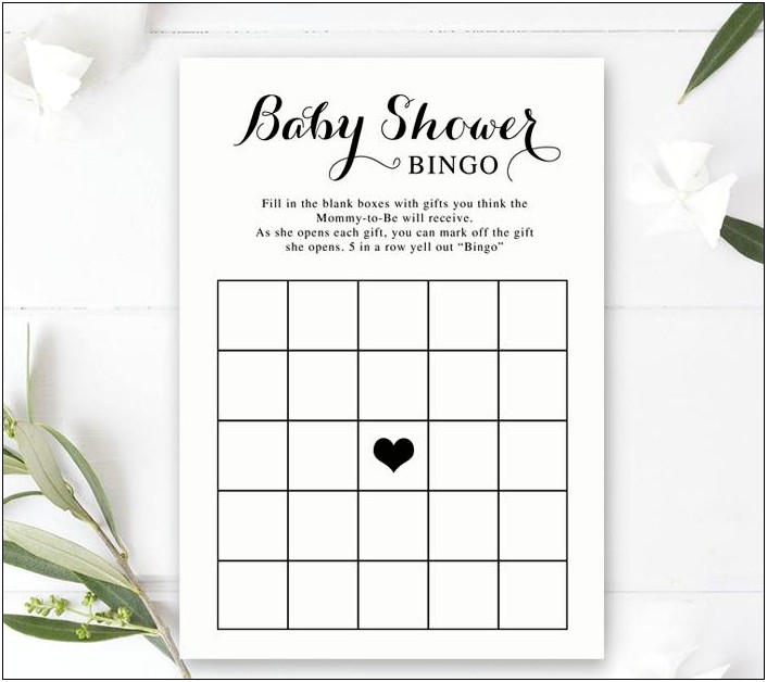 Free Printable Baby Shower Blank Bingo Template